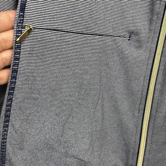 NWOT Lilly Pulitzer Athletic Jacket Luxletic Stripe Full gold Zip 2 Pockets M - Picture 4 of 12